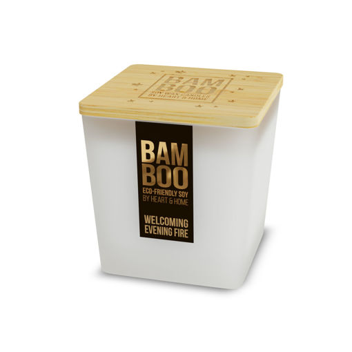 Picture of H&H - BAMBOO LARGE CANDLE WELCOMING EVENING FIRE